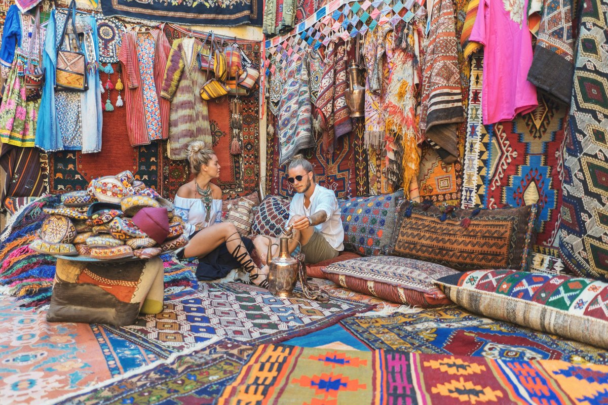 Turkish carpets and kilims in a Cappadocia shop